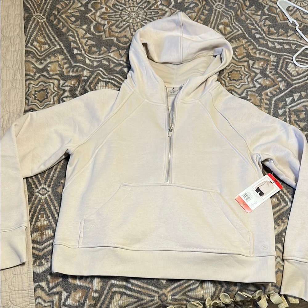 Mixed Rib Cozy Half Zip Hoodie